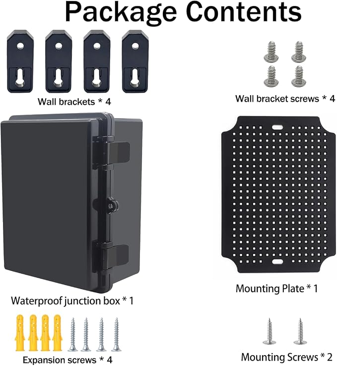 Junction Box, Hinged Black Cover IP67 Waterproof ABS Project Box - Image 7