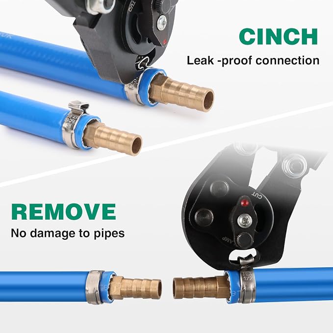 OURU PEX Crimping Tool Kit, Cinch & Remove, 3/8" to 1", - Image 3