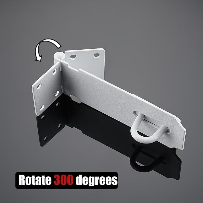 JQK Door Hasp Latch Lock, 5 Inch 304 Stainless Steel Safety Packlock Clasp - Image 4
