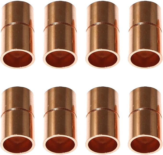 RLECS 8pcs Straight Copper Coupling Rolled Tube Stop Pipe Fitting 5/16 Inch ID by Unknown