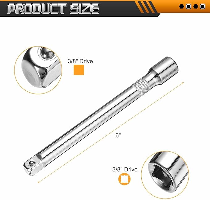 HARFINGTON 1pcs Socket Extension Bar 3/8" Drive 6" Long Extension Bars Impact - Image 2
