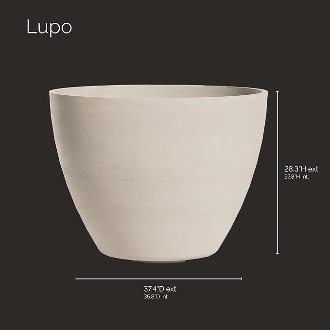 Lupo Tapered Indoor/Outdoor Planter, 37x28in Sand Stone - Image 2