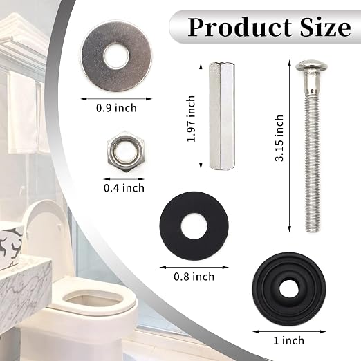 Universal Toilet Tank to Bowl Bolts Kit, Heavy Duty Toilet Bolts, Waterproof - Image 3