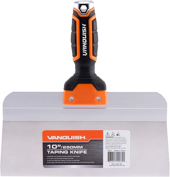 Vanquish 10 Inch Stainless Steel Drywall Taping Knife Scraper by VANQUISH