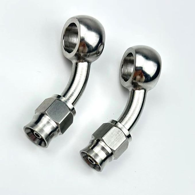 2pcs stainless steel 45 elbow degree female AN3-3 3AN to metric M10 10mm 0.4in - Image 4