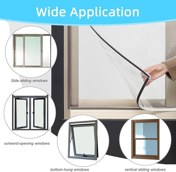 DIY Magnetic Window Insulation Kit 56"x35" Indoor Clear Film - Image 7