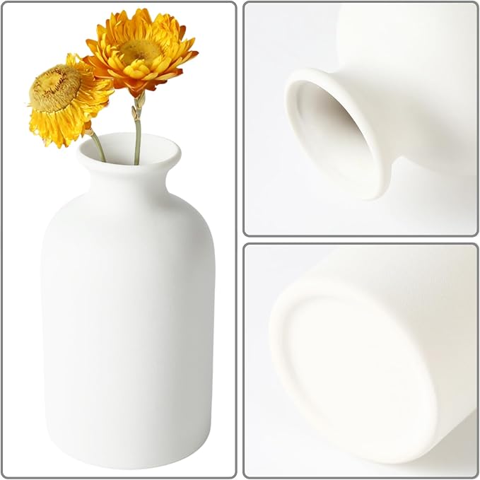 YANLING 6 Pcs White Vase Ceramic Vases - Image 4