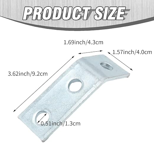 Anxingo 10 Pcs 3/16" Thickness Channel Angle Bracket, 1-5/8" 3-Hole Corner - Image 6