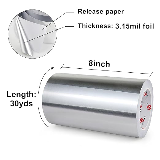 BOMEI PACK Aluminum Foil Tape, Heavy Duty Metal Foil Tape, High Temperature - Image 2