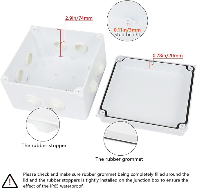 LeMotech Junction Box, ABS Plastic IP65 Waterproof and Dustproof, Universal - Image 4