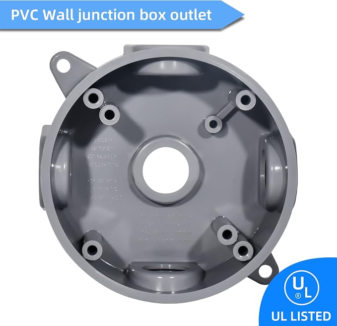 Round Electrical Outlet Box, Weatherproof 5 Hole-1/2 or 3/4 in Electrical - Image 6