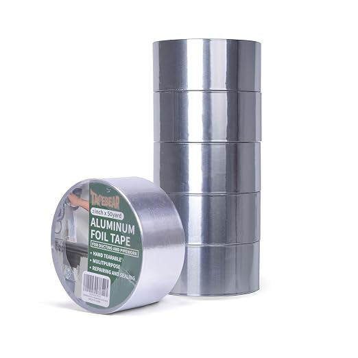 TAPEBEAR 6Rolls Aluminum Foil Tape Silver Air Duct Tape 2" x 50Yard | Withstand by TAPEBEAR