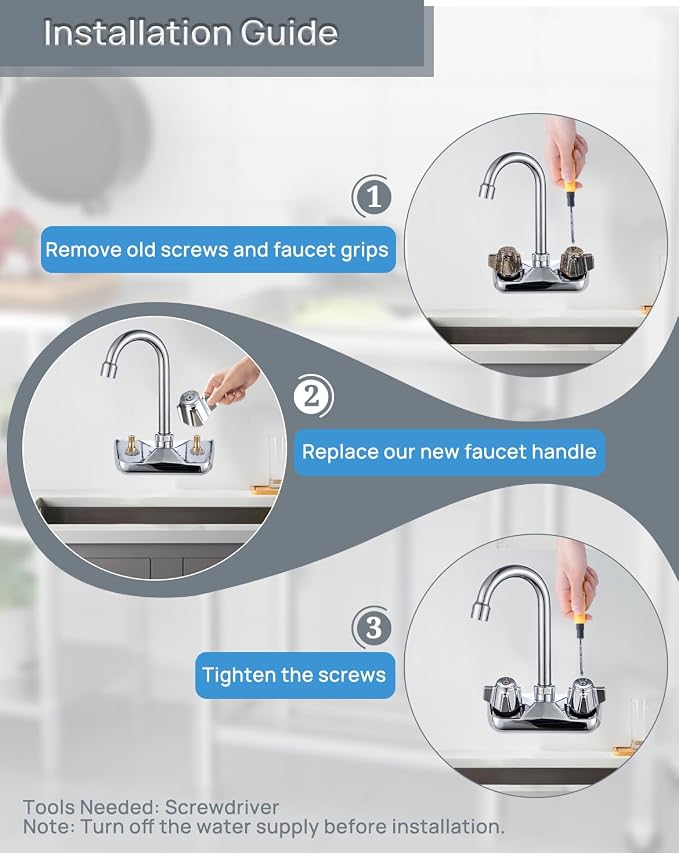 Commercial Faucet Handle Replacement Kit Outdoor Faucet Handles 0.43 Round Stem - Image 4