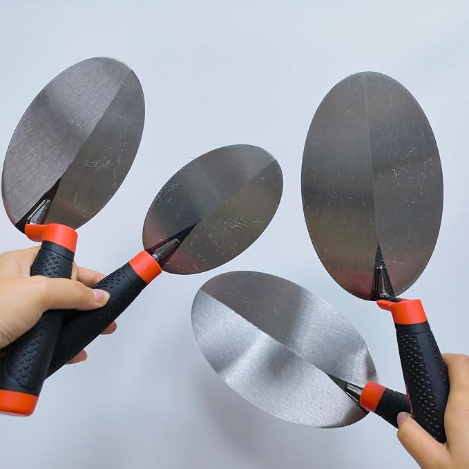 4 Pcs Oval Point Brick Trowel Set, 6/7/8/9" Carbon Steel - Image 6