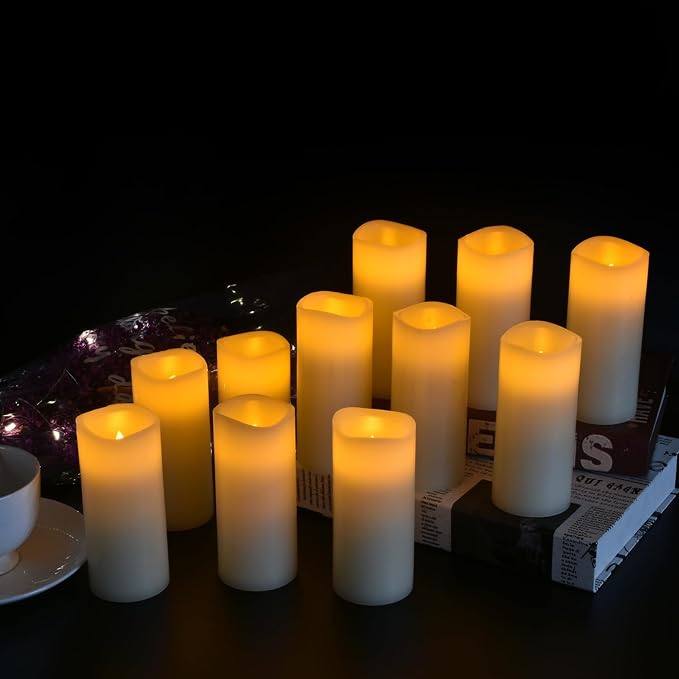 Flameless Candles Battery Operated Candles Real Wax Pillar LED Candles - Image 2