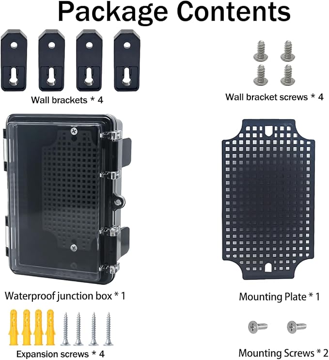 Junction Box, Hinged Black Clear Cover IP67 Waterproof ABS Project Box - Image 7