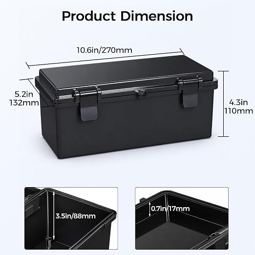 Junction Box IP67 Waterproof Electrical Box Outdoor ABS Plastic Hinged Shell - Image 3