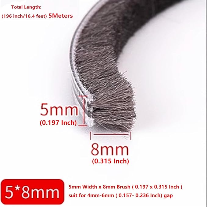 16 Ft 196 Inch Sliding sash Windows Doors Tape Pile Draught excluder Brush Seal - Image 2
