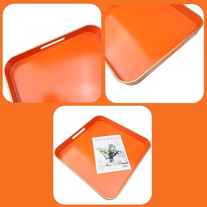 Orange Square Decorative Tray - Image 5