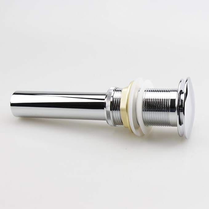 Bathroom Sink Pop Up Drain Without Overflow, Large Cap, Polished Chrome - Image 2