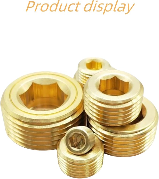 20PCS 1/4" NPT Brass Male Pipe Plug Fitting Hex Counter Sunk Pipe Plug - Image 7