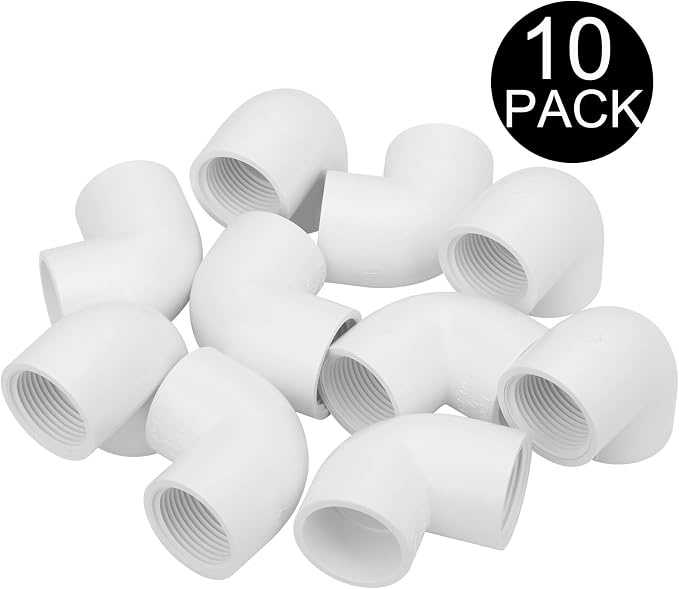 10Pack 1" Slip x Female Thread 90 Degree PVC Elbow Pipe Fitting Connector SCH40 - Image 3
