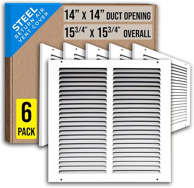 Fits 14x14 Duct Opening | Steel Return Air Grille by Handua | Vent Cover Grill by Handua