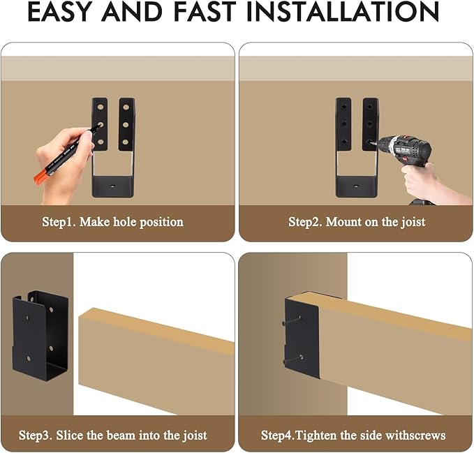Gawicpy Concealed Joist Hangers, Outdoor Trim Concealed Flanges, - Image 3