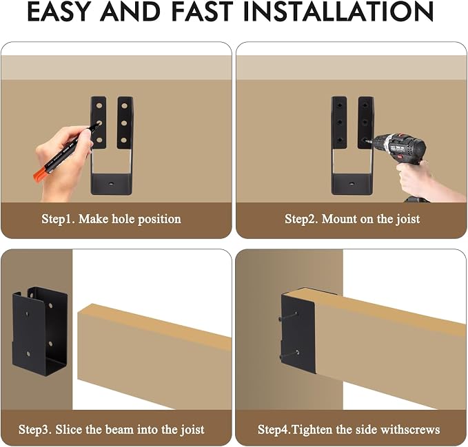 Gawicpy Concealed Joist Hangers, Outdoor Trim Concealed Flanges, - Image 3