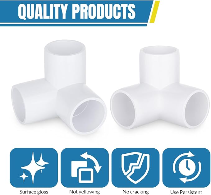 1/2 inch 3-Way PVC Pipe Fittings, PVC 3-way Fitting Connectors, Used - Image 5