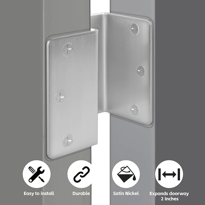 12 Pack Offset Hinges 3.5 Inch Satin Nickel Swing Clear Offset Door Hinge - Image 4
