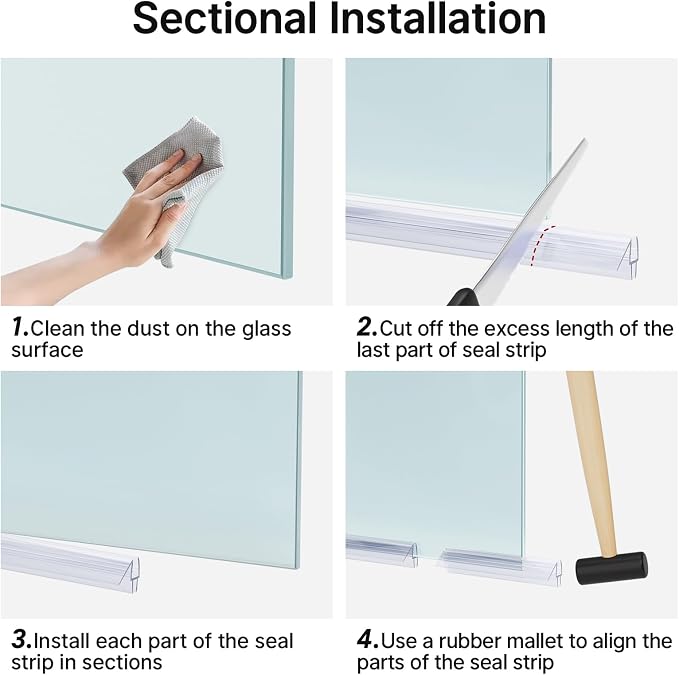 AmazerBath 3-Pack 15.75" Shower Door Bottom Seal - Image 5