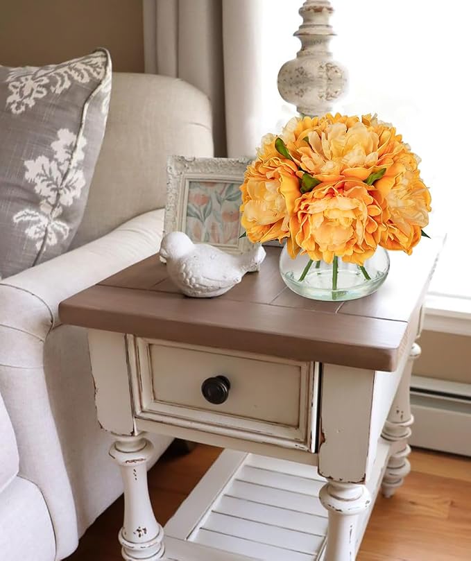 Hollyone Orange Peonies Fall Flowers Artificial - Image 4