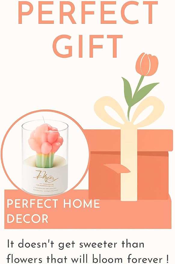 Orange Flower Shape Soy Wax Scented Candles 100% Natural Soy Wax | Relaxing - Image 7