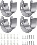 4 Packs Stainless Steel Wardrobe Bracket U-Shaped Rod Socket Flange | 1-1/4 by yuntop