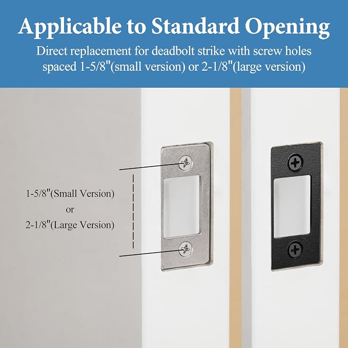 Deadbolt Restorer Strike Plate Large Version 2-3/4" x 1-1/8" | Large Opening - Image 6