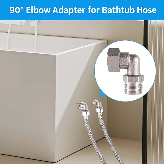 G1/2 Chrome-Plated Brass Clawfoot Tub Faucet Elbow Adapters, 1 Pair | G1/2 BSPP - Image 6