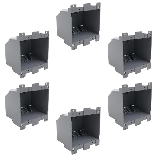 2 Gang Electrical Box Plastic 26 cu in 6 Pack ETL Listed | Suitable by YQSIYU