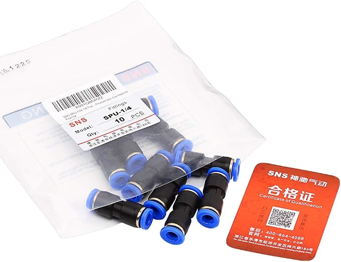 SNS Push to Connect Straight 1/4" Tube OD Plastic Union Pipe Tube Fitting - Image 8