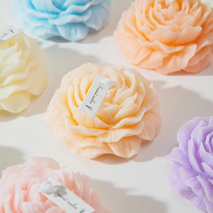 Peony Flower Shape Candle, Soy Wax Scented Decor - Image 7