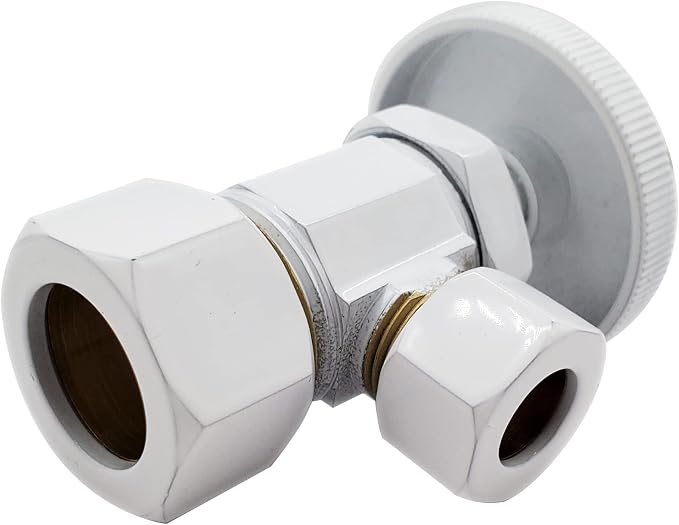 Westbrass A105-50 Round Handle Angle Stop Shut Off Valve, 1/2" Copper Pipe Inlet - Image 3