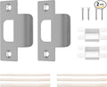 2 Pack Standard T-Strike Door Strike Plate, 2-1/8" Hole Spacing | Satin Nickel by BonKuDoo