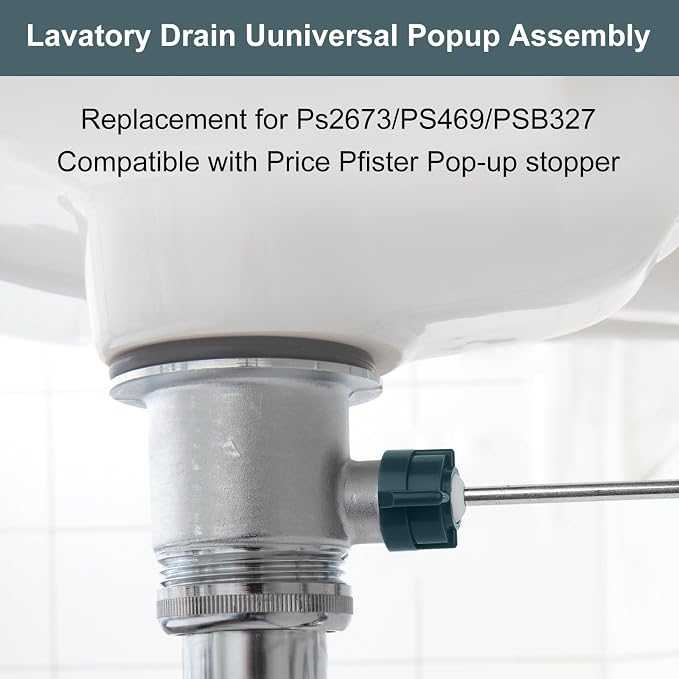 Lavatory Pop-Up Drain Assembly Kit – Sink Ball/Pivot Rod Replacement - Image 4