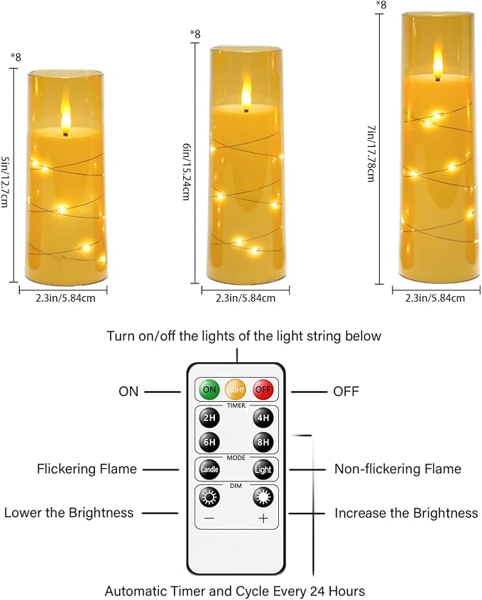 Nimiko Flickering Flameless LED Candles, Battery Operated Candles 24 Pcs - Image 2