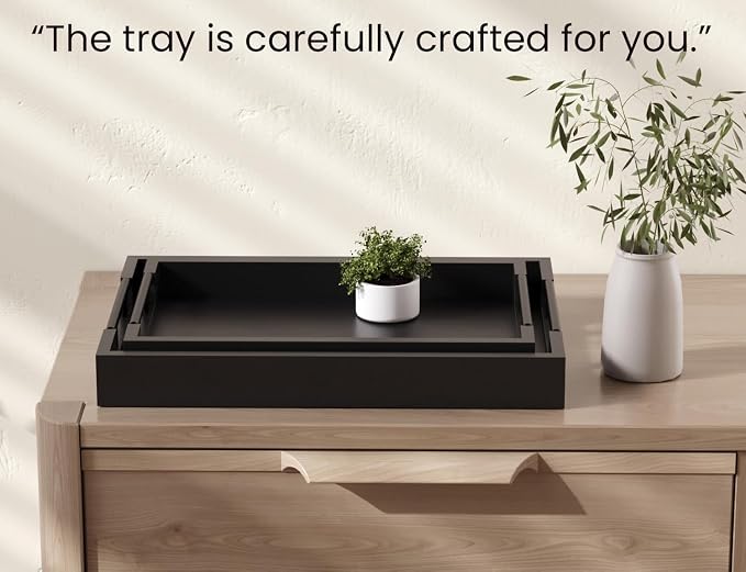 Fibogollo Set of 2 Bamboo Serving Trays - Image 5