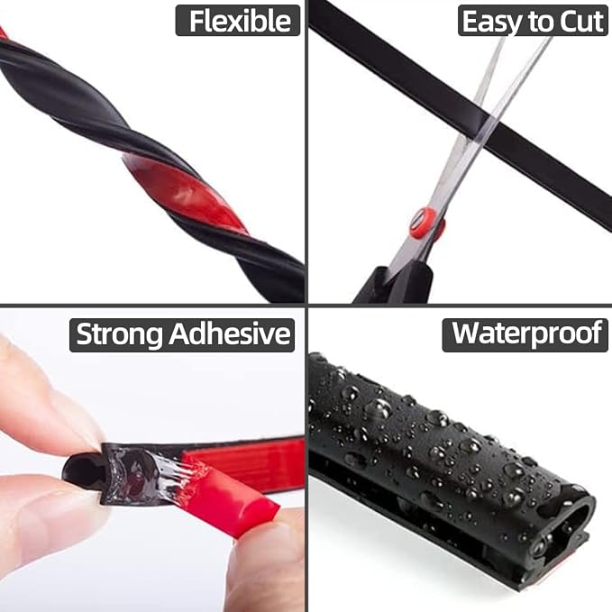ESUFEIR 49Feet Door Weather Stripping Seal Strip, Self-Adhesive Rubber - Image 7