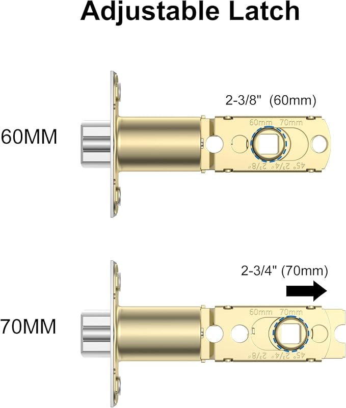 Foxgard Adjustable Deadlatch 2-3/8'' or 2-3/4'', Smart Door Knob Replacement - Image 4