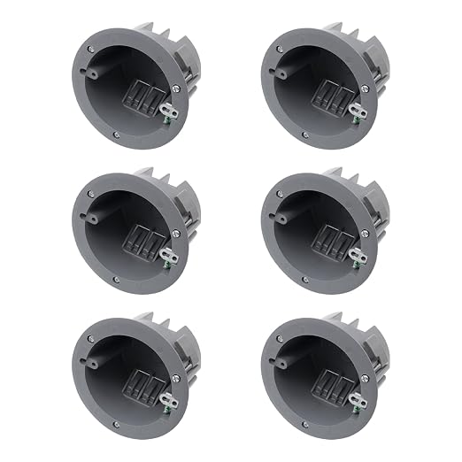 MAKERELE Gray Old Work Round Ceiling Electrical Box, 1 Gang | Ceiling Light Box by MAKERELE