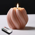Dusty Pink Swirl Flameless Candle by Girimax