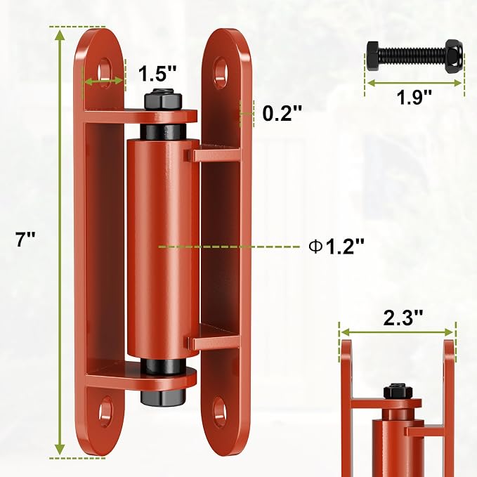 Heavy Duty Gate Hinger 7” Silent Bearing Gate Hinges Red | Gate Hinger - Image 2